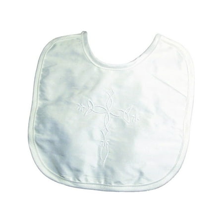 - Little Things Mean A Lot Unisex Champagne Dupioni Silk Embroidered Cross Bib