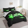 thumbnail image 3 of Castle Fairy Green Gamepads 7-Piece Bedding Comforter Set for Boys,Video Game King Bedding Sets,Abstract Stripes Ultra Soft Bed Sheets,Microfiber Bedroom Decor, 3 of 8
