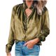 thumbnail image 1 of Moda mujer botones sólido manga larga Casual cuello en V camisa blusa Tops Fridja  hkj4649, 1 of 9
