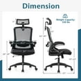 thumbnail image 2 of Costway Ergonomic Office Chair with Adjustable Lumbar Support Rocking Backrest Armrests Black, 2 of 10