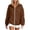 Brown, variant on Women's Hooded Jacket with Side Pockets Adjustable Drawstring Hood Sweatshirt Jacket Comfort Casual Zip Up Hoodies for Women Trendy Ruched Long Sleeve Plain Sweatshirt M