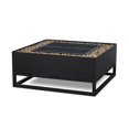 thumbnail image 3 of Afuera Living Contemporary Steel Metal Wood Burning Fire Pit in Black, 3 of 9