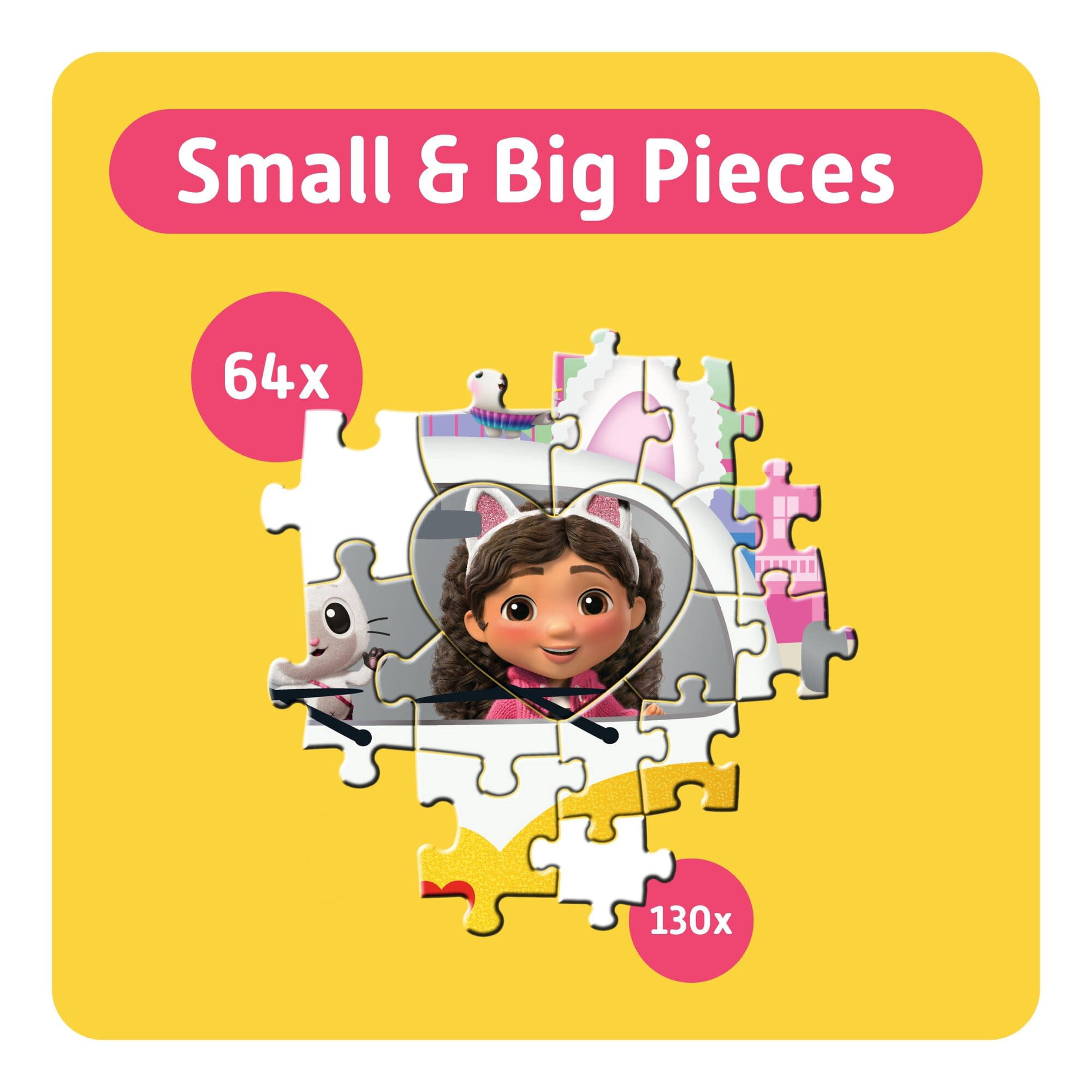 TEAMPUZZLE: Dreamworks Gabby’s Dollhouse - 194pc Puzzle, 2 Difficulty Level Sections, 19x13" City & Character Van Scene, Search & Find, Family-Kids 4+