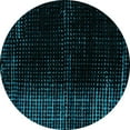 thumbnail image 1 of Ahgly Company Machine Washable Indoor Round Oriental Turquoise Blue Modern Area Rugs, 6' Round, 1 of 4