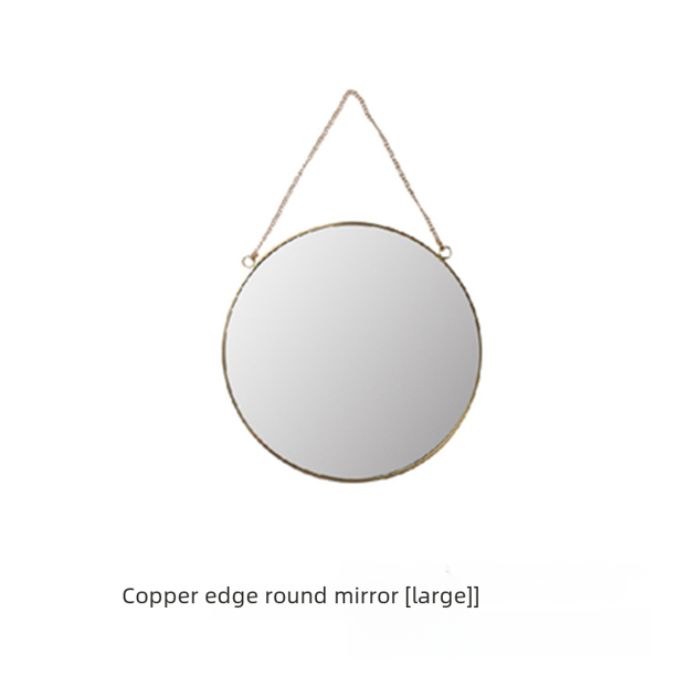 Espejo hexagonal de cobre dorado, espejo de baño, espejo de porche, espejo de maquillaje