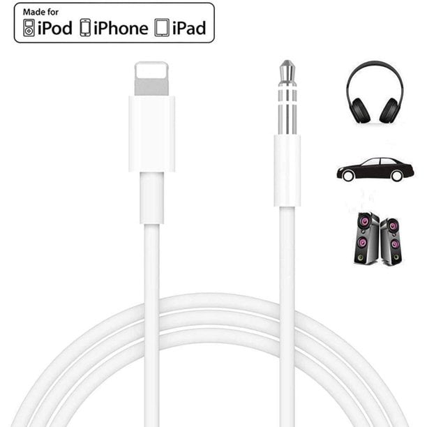 Haut-parleurs X/XR Câble AUX pour iPhone Câble Audio Câble auxiliaire vers Audio Premium 3,5 mm for iPhone 13/13 Pro Autoradios 12/12 Pro 7/7 Plus 11/11 Pro/ 8/8 Plus 