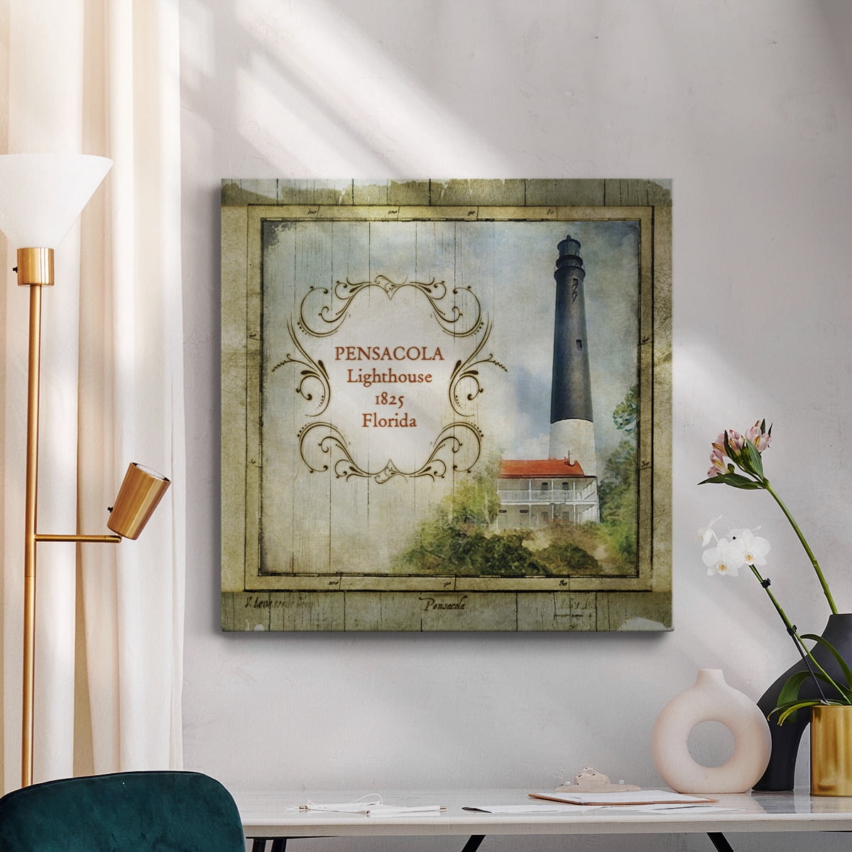 Wexford Home Florida Lighthouse VII-Premium Gallery Wrapped Canvas, 10" x 10" - Ready to Hang