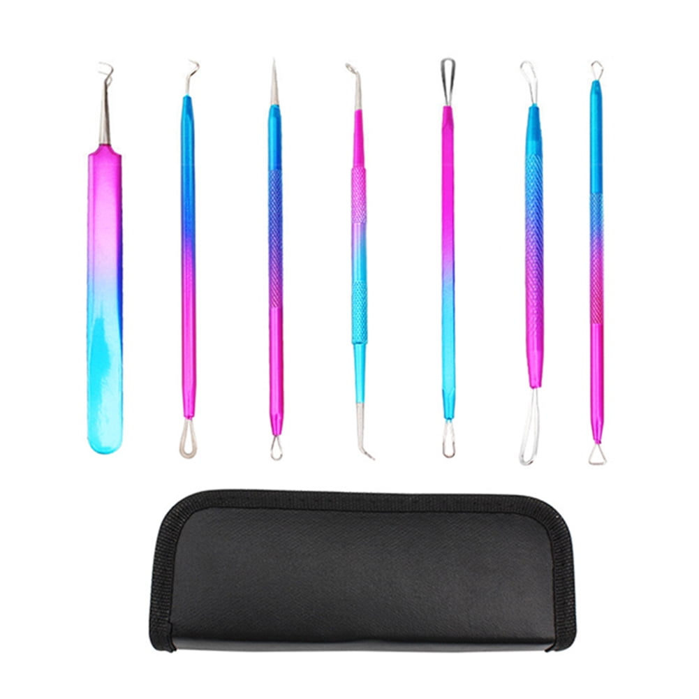 7 Pieces Blackhead Remover Kit Stainless Steel Pimple Popper Spot Remover Blackhead Extractor Tool Acne Remover Set