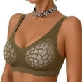 thumbnail image 5 of Fatuov Bras for Women Push Up Fashion Lace Bras for Daily Full Coverage Wireless Underwear 34B, Army Green, 5 of 5