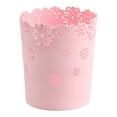 thumbnail image 3 of LAIOWEI Mini Wastebasket, Small Trash can, Plastic Garbage Can, Hollow Flower Shape Plastic Lidless Round Garbage Container Bin for Bathroom, Kitchen, Bedroom, Home Office, College Dormitory Pink, 3 of 6