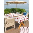 thumbnail image 4 of Outdoor Tablecloth with Umbrella Hole and Zipper, Valentine's Day Rectangle Table Cloth 60x120 Inch Waterproof Tablecloth, Sweet Love Heart Lines Romantic Red Picnic Table Cover for Patio Camping, 4 of 7