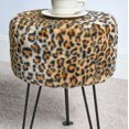 thumbnail image 3 of Home Soft Things Faux Fur Stool - Leopard - Black Leg - 13x13x17", 3 of 7