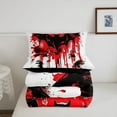 thumbnail image 4 of Erosebridal Boho Halloween Bedding Comforter Set, Gothic Bat Han Print Down Comforter, Graffiti Splash Room Decor, Reversible 2 Pieces, 4 of 7