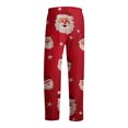 thumbnail image 4 of Fabrcox Christmas S-2xl Men's Slim Fit Pajama Pants Straight Leg Elastic Waist Pj Pants with Pockets Casual Christmas Tree Drawstring Sleep Lounge Pants Wine S, 4 of 4