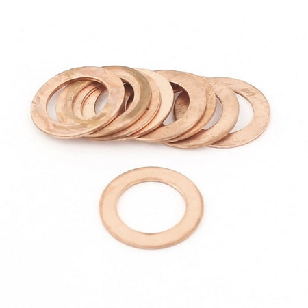 - 10pcs 14mm Inner Dia 1mm Thickness Copper Flat Washer Ring Seal Fitting Gaskets