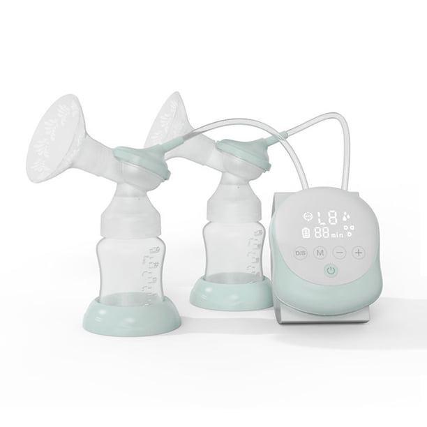 Sacaleches eléctrico Bomba de mama eléctrica doble manos libres bomba de mama para lactancia materna 2 modos y niveles ajustables Batería integrada anti-flujo de bajo ruido con 2 pcs 150 ml Abanopi Sacaleches eléctrico