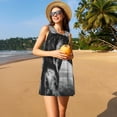 thumbnail image 3 of Xecao Robe de Course pour Femmes Robes d'Été Décontractées Robes de Plage Sans Manches Robe Évasée avec Poches, 3 of 7