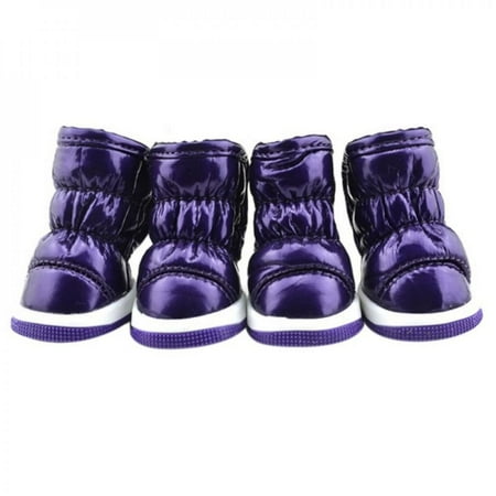 CUTELOVE Pet Autumn and Winter Snow Dog Boots Casual Dog Shoes Pet Slip-resistant Waterproof Shoes for Dog 4 Pcs/Sets