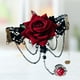 thumbnail image 5 of Pulsera Retro de lujo con borla de rosa roja para Halloween, pulsera Universal, pulsera encantadora, brazalete elegante con flor rosa, 5 of 6