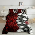 thumbnail image 2 of Castle Fairy Boys Girls Gothic Skull Bedding Comforter Set 2pcs,Romantic Floral Red Rose Twin Comforter Sets Microfiber,Happy Valentine's Day Breathable Bedding Set,Super Cozy Room Decor,Reversible, 2 of 8