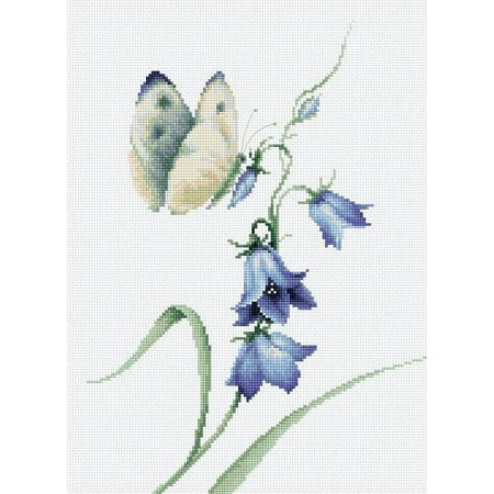 UPC: 4840746012785 | Counted Cross-Stitch Kit Summer delight B2248L Needlework Easy Small Blue Green Butterfly By Luca-S