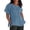 Blue, variant on Giftesty Blouses for Women Dressy Casual Womens Solid Color Crewneck Loose Blouse Short Sleeve Casual Work Shirt Tunic Tops