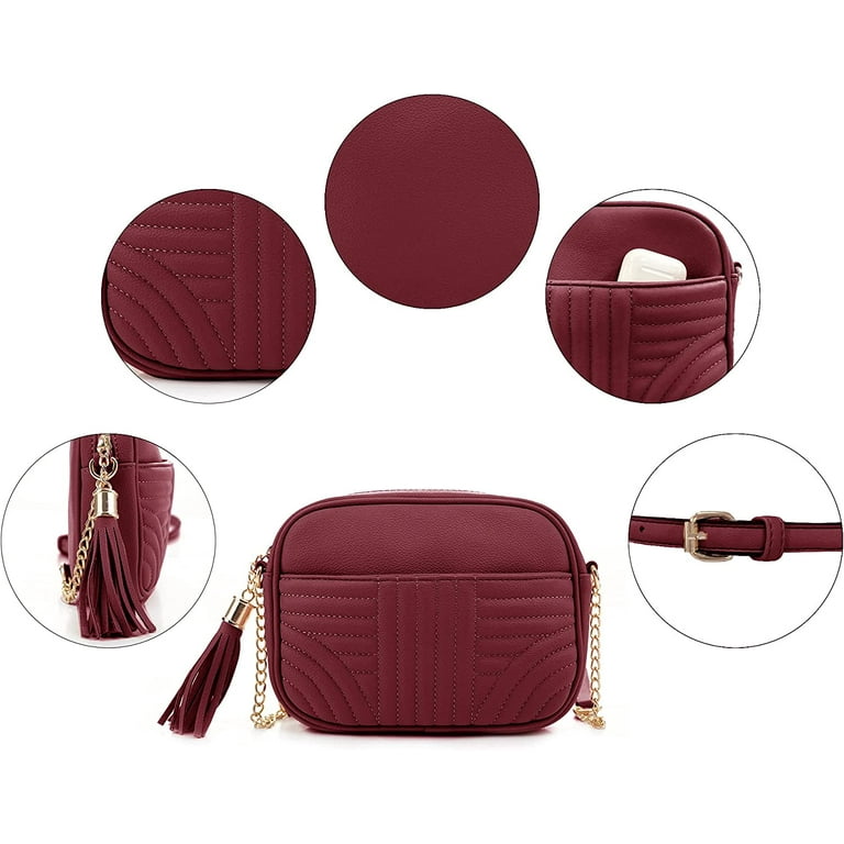 Lightweight Medium Crossbody Bag for Women, Camera Shoulder Purses  Pocketbooks with Tassel and Triple Zipper Pocket
