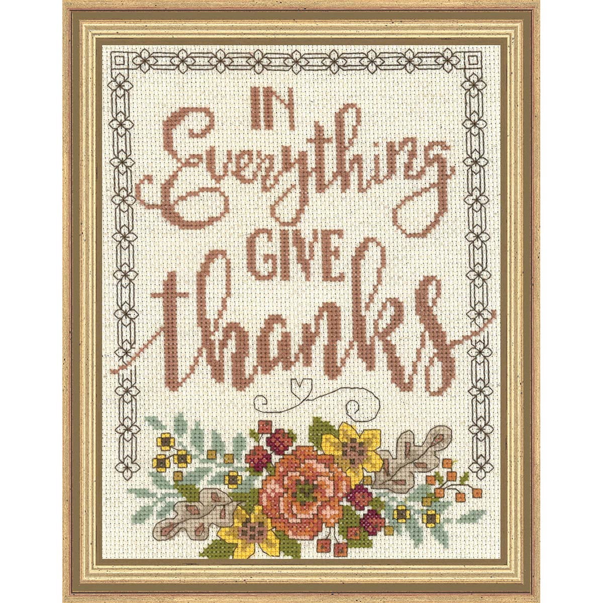 Imaginating Inc. Give Thanks Floral Counted CrossStitch Kit Walmart
