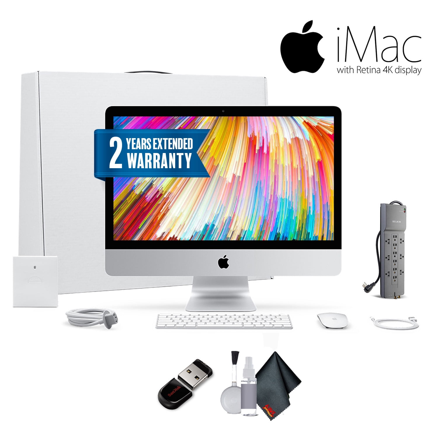 Apple iMac 21.5 Inch, 3.4GHz Intel Core i5, 8GB RAM, 1TB Fusion Drive, Silver Office Bundle With