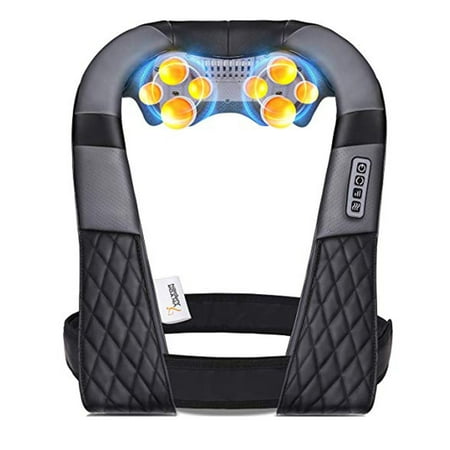 Neck Shoulder Back Massager with Heat and Shiatsu Kneading - Hands-Free 3D Deep Tissue Electric Massage Machine - Relief Muscle
