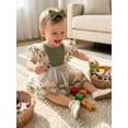 thumbnail image 5 of BemeyourBBs Baby Girls First Birthday Outfit 1st Birthday Party Dress Newborn Fairy Tulle Tutu Romper Dress Fly Sleeve Floral Embroidery Ribbed Bodysuit Princess Party Cake Smash Dresses Headband, 5 of 9