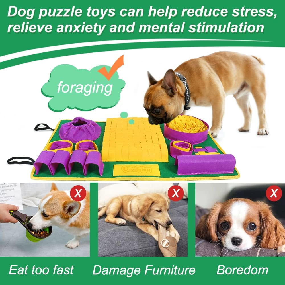 General Snuffle Mat for Dogs, Interactive Dog Puzzle Toys for Boredom and Mental Stimulation, Sniff Mat Helps Puppy and Cats Slow Eating and Keep Busy