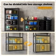 thumbnail image 5 of 2Sets Garage Shelving Units,59" Wide Heavy Duty 5-Tier Metal Storage Shelf with Adjustable Shelves,3000lb Capacity Industrial Shelving for Garage Organization,Basement Storage,WorkshopWarehouse, 5 of 9