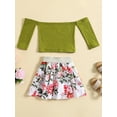 thumbnail image 3 of Bagilaanoe 2Pcs Little Girls Skirt Set Letters Long Sleeve Tops + Floral Skirt 3T 4T 5T 6T 7T 8T Kids Casual Outfits, 3 of 9