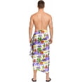 thumbnail image 2 of HAPPY BAY Men's Pareo Swim Trunk Holiday Sarong Long Beach Wrap One Size Purple, Hawaiian Summer Vacation Party, 2 of 6
