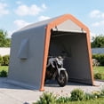 thumbnail image 2 of Outsunny 6' x 8' Portable Shed, Outdoor Storage Shed Tent, Light Grey, 2 of 10