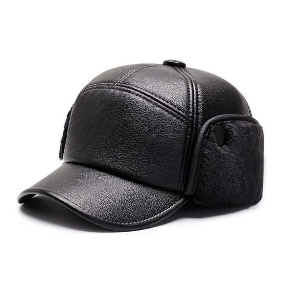 Winter Middle-aged and Elderly Men's Hats with Plush Insulation