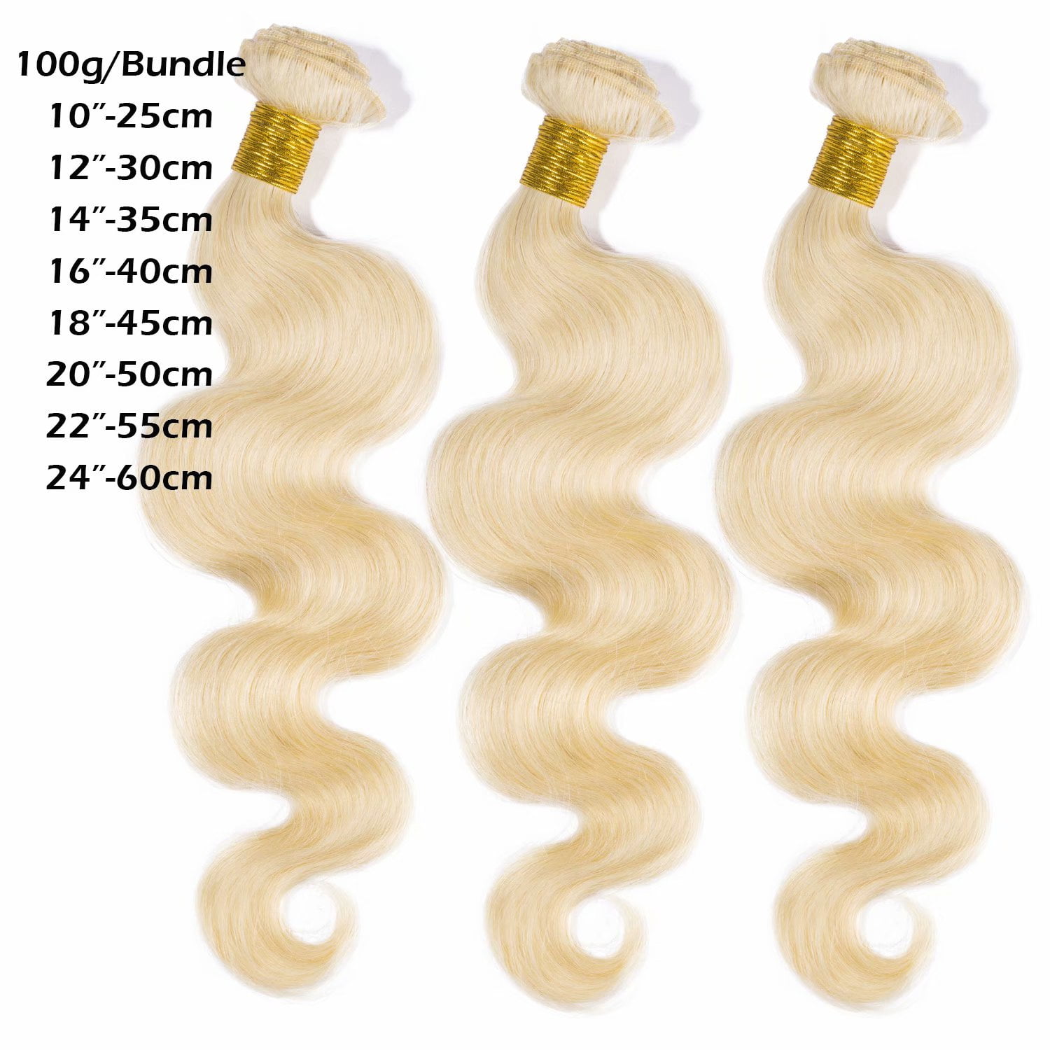Benehair Brazilian Body Wave Blonde Human Hair Bundles 100% Virgin Human Hair Bundles Hair Weave Extensions Thick Soft 1 bundle Hair 100g