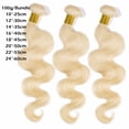 thumbnail image 2 of Benehair Brazilian Body Wave Blonde Human Hair Bundles 100% Virgin Human Hair Bundles Hair Weave Extensions Thick Soft 1 bundle Hair 100g, 2 of 7