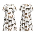 thumbnail image 3 of Bixox Robe d'Été à Manches Courtes pour Femmes Robe Ample Longueur Genou avec Poches-Vache, 3 of 7