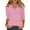48# Pink, variant on DENGDENG Womens 3/4 Sleeve Summer Tops V Neck Tshirts Plus Size Elbow Sleeve Casual Blouse Trendy Three Quarter Length Shirts Boho Pullover Top Beige 3XL
