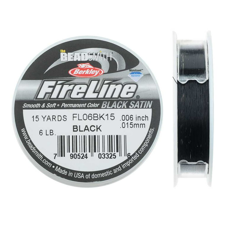 FireLine Black Satin 6lb 0.006 Diameter (15 Yards) Braided Beading Thread
