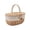 B, variant on Handwoven Wicker Picnic Basket with Wooden Lid and Handle, Natural Willow Storage Basket with Washable Lining, Dual Flap Cute Basket for Outdoor Picnic