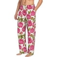 thumbnail image 6 of Salouo Rose Flowers Print Pajama Pants for Men, Lounge Pants Elastic Waistband Casual Men's sleepwear Loungewear Sleep Pajama Pant -Large, 6 of 7