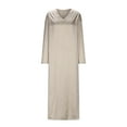 thumbnail image 4 of Gspmoly Robes pour Femmes Grande Taille, Robe Décontractée à Col Rond Manches Longues Lanterne avec Ceinture Couleur Unie Robe de Travail pour Femmes Offres, 4 of 7