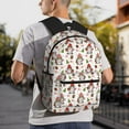 thumbnail image 6 of Honeii Merry Christmas Santa Print School Backpack,Casual Lightweight Travel Rucksack Daypack,Backpacks for College High, 6 of 6