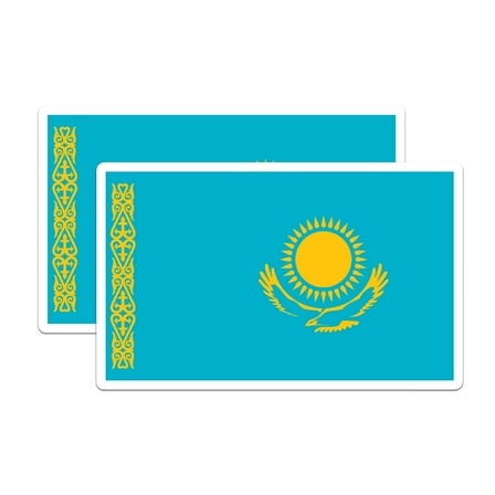 (2 Pack) Kazakhstan World Flag Magnets - Pride - 5" On Longest Side - Premium Magnet - Choose from Over 200 Countries - for Cars, Refrigerators, Toolboxes, Lockers- Made in USA - MAG0899