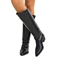 thumbnail image 4 of Viluyesy Womens Knee High Boots Pointed Toe Low Block Heel Side Seam Faux Leather Casual Comfortable Shoes Black Size 7.5, 4 of 9