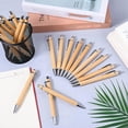 thumbnail image 5 of 100 Pcs Bamboo Pens Bulk Wooden Retractable Ballpoint Pen Black Ink 1mm Engraving Pens Gift Pen, 5 of 7