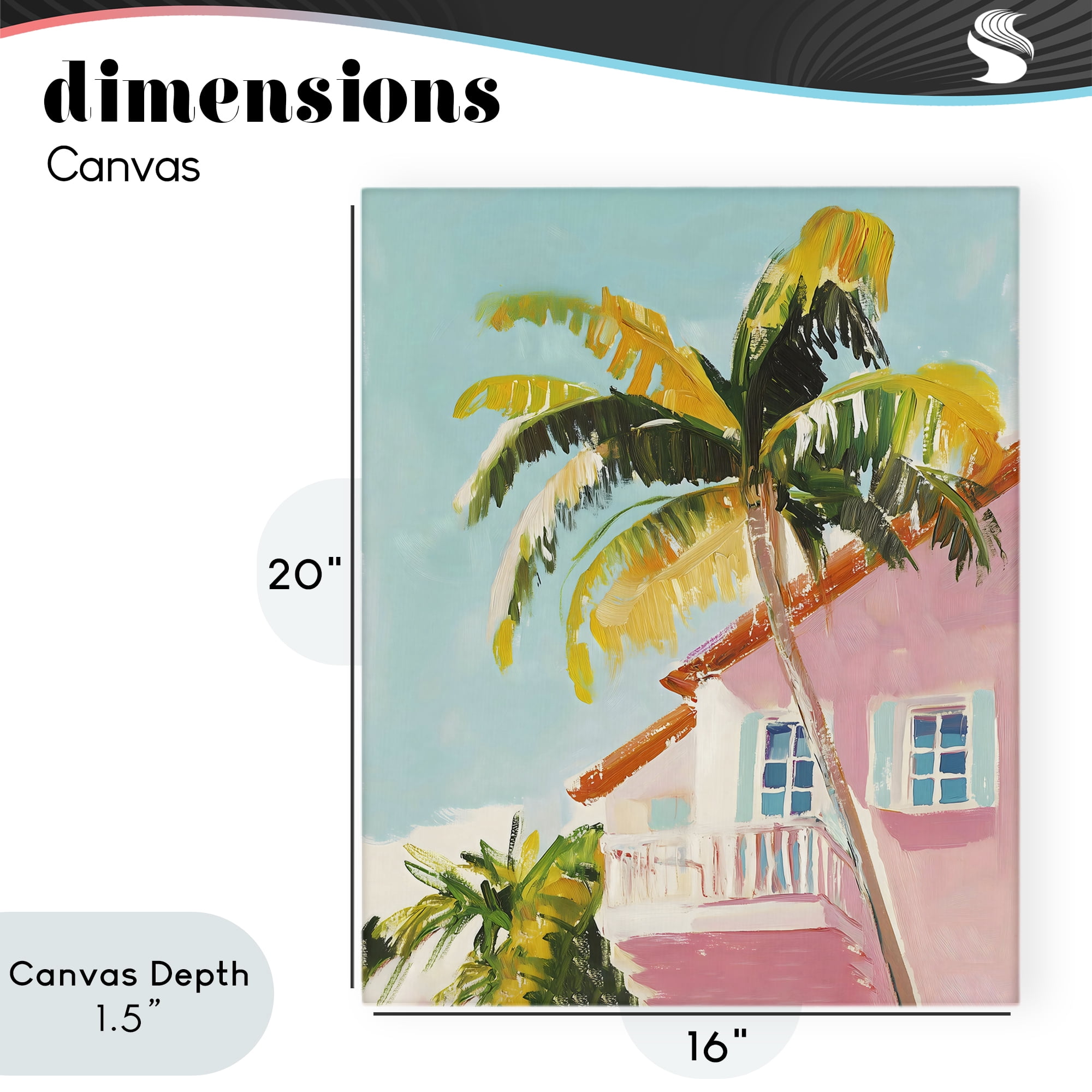 Stupell Industries Pink House Palm Tree Canvas Wall Art, design by The Prints Vibe